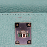 Hermès Kelly II Sellier Mini Verso Aqua/Cobalt Chèvre Leather Palladium Hardware