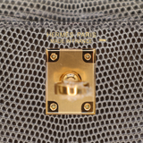 Hermès Kelly II Sellier Mini Gris Fonce Shiny Lizard Gold Hardware