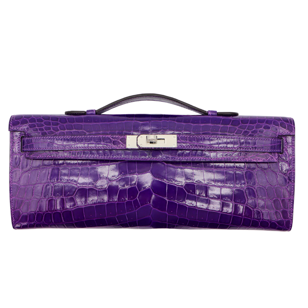 Hermès Kelly Cut Ultraviolet Shiny Niloticus Crocodile Palladium Hermès Kelly Cut Ultraviolet Shiny Niloticus Crocodile Palladium