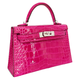 Hermès Kelly II Sellier Mini Rose Scheherazade Shiny Alligator Palladium Hardware