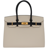 Hermès 30cm Birkin Sellier HSS Craie/Black Epsom Leather Brushed Gold Hardware