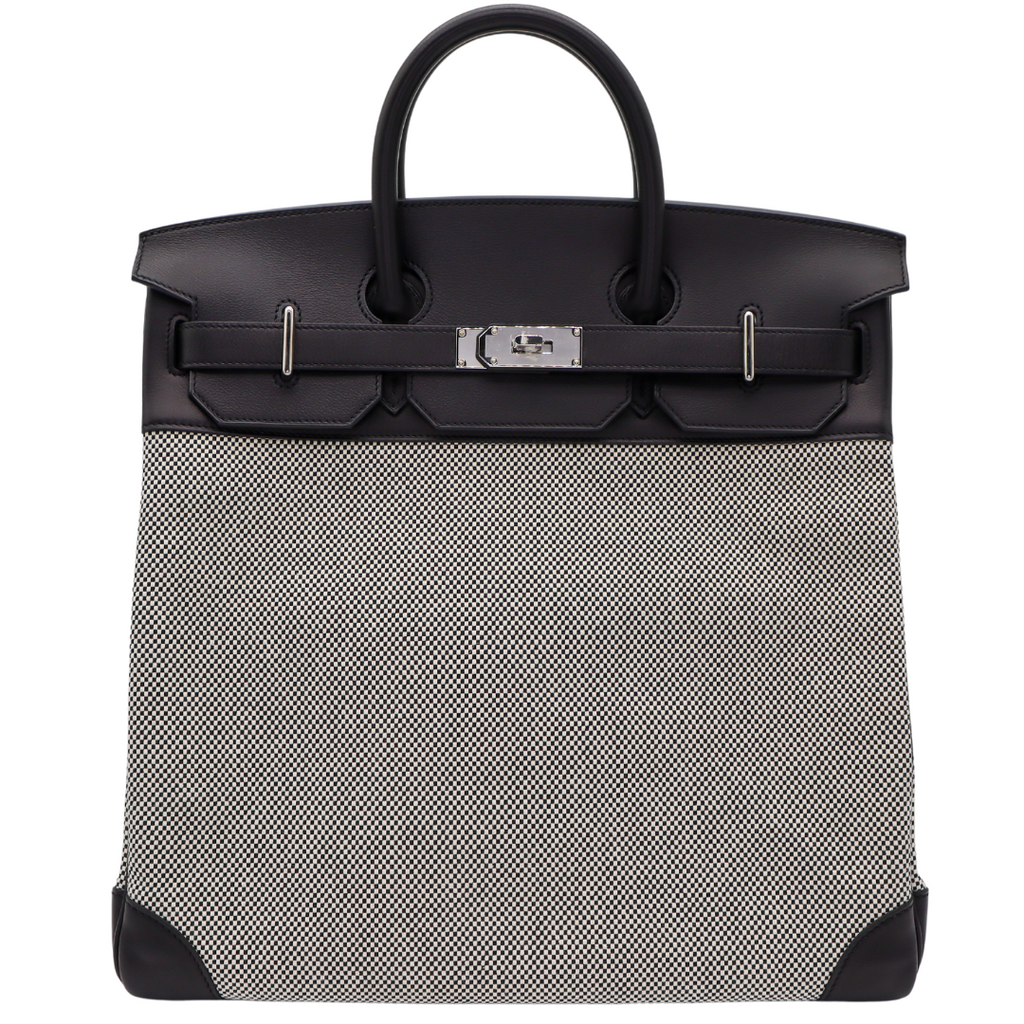 Hermès 40cm HAC Black Toile/Swift Leather Palladium Hardware Hermès 40cm HAC Black Toile/Swift Leather Palladium Hardware