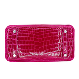 Hermès 25cm Birkin Rose Scheherazade Shiny Niloticus Crocodile Palladium Hardware