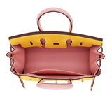 Hermès 25cm Birkin HSS Jaune de Naples/Mauve Swift Leather Permabrass Hardware