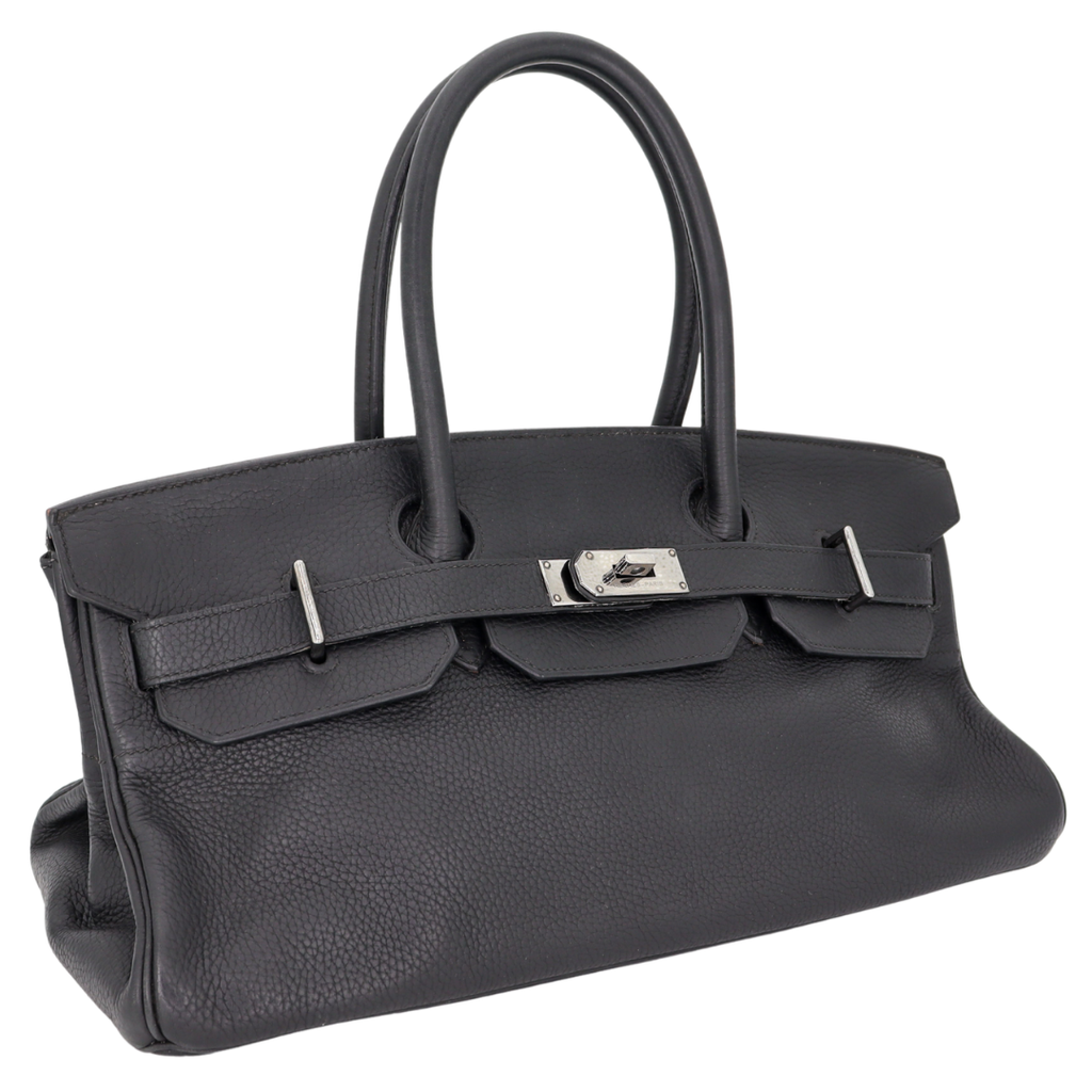 Hermès 42cm Birkin Shoulder JPG Black Clemence Leather Palladium