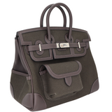 Hermès 25cm Birkin Cargo Bronze/Ebene Canvas/Swift Leather Palladium Hardware