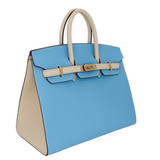 Hermès 25cm Birkin HSS Sellier Celeste/Craie Epsom Leather Brushed Palladium Hardware