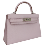 Hermès Kelly II Sellier Mini Mauve Pale Chèvre Leather Palladium Hardware