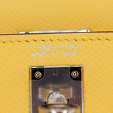 Hermès Kelly II Sellier Mini Jaune Mango Epsom Palladium Hardware