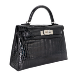 Hermès Kelly II Sellier Mini Black Shiny Alligator Palladium Hardware