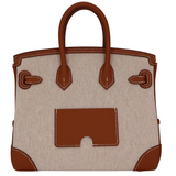 Hermès 25cm Birkin Cargo Ecru/Gold Canvas/Swift Leather Palladium Hardware