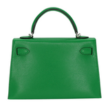 Hermès Kelly II Sellier Mini Bambou Chevre Leather Palladium Hardware
