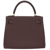 Hermès 28cm Kelly Retourne Chocolate Togo Leather Gold Hardware