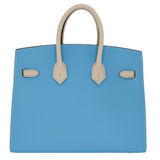 Hermès 25cm Birkin HSS Sellier Celeste/Craie Epsom Leather Brushed Palladium Hardware