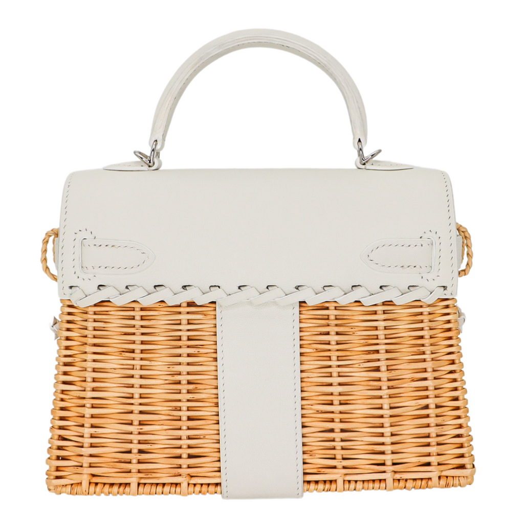 Hermès Kelly Mini Picnic White Swift Leather Palladium Hardware Hermès Kelly Mini Picnic White Swift Leather Palladium Hardware