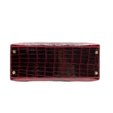 Hermès 28cm Kelly Sellier Bordeaux Shiny Niloticus Gold Hardware