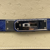 Hermès 40cm Birkin Bleu Roi/Parchemin Ostrich Palladium Hardware (Vintage 1996)