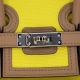 Hermès 25cm Birkin Cargo Jaune Citron/Chai Toile/Swift Leather Palladium Hardware
