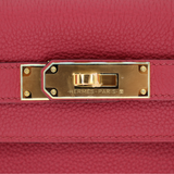 Hermès 28cm Kelly Retourne Rouge Grenat Togo Leather Gold Hardware