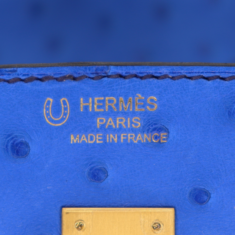 Hermès 25cm Birkin HSS Mykonos Ostrich Brushed Gold Hardware