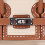 Hermès 25cm Birkin Cargo Vanille/Gold Canvas/Swift Leather Palladium Hardware