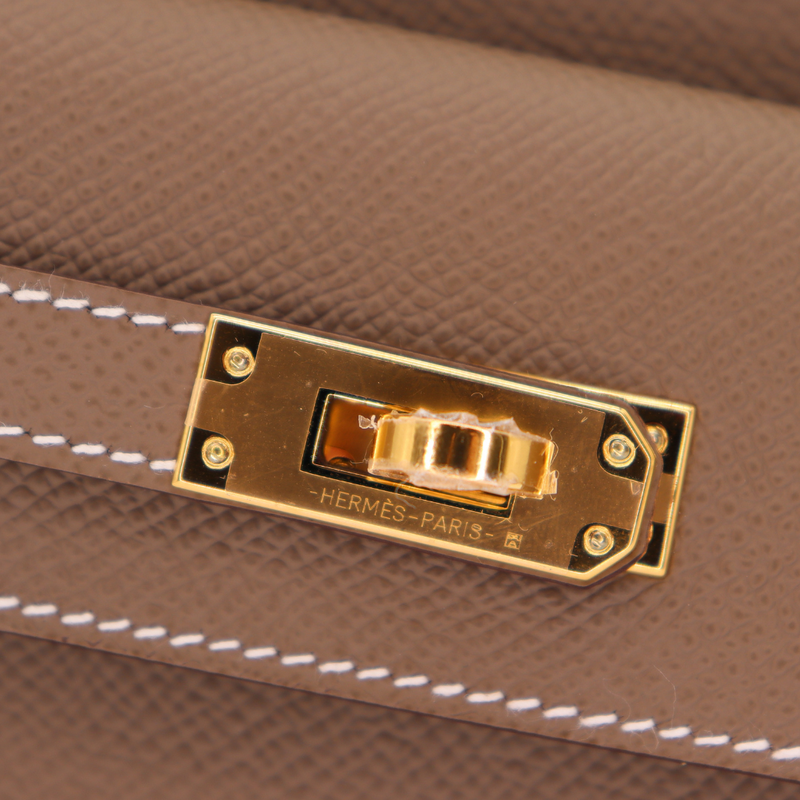 Hermès Kelly en Desordre Etoupe Epsom Leather Gold Hardware