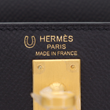 Hermès 25cm Kelly Sellier HSS Black/Gold Epsom Leather Brushed Gold Hardware