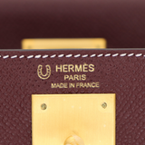 Hermès 28cm Kelly HSS Sellier Bordeaux/Craie Epsom Leather Brushed Gold Hardware