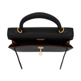 Hermès 25cm Kelly Sellier HSS Black/Gold Epsom Leather Brushed Gold Hardware