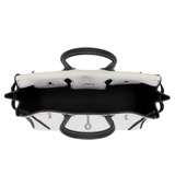 Hermès 25cm Birkin HSS White/Black Clemence Leather Brushed Palladium Hardware
