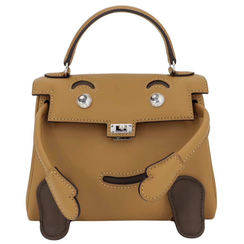 Hermès Mini Kelly Doll Dune/Vert Loden Swift Leather Palladium Hermès Mini Kelly Doll Dune/Vert Loden Swift Leather Palladium