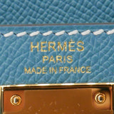 Herm�s 28cm Kelly Sellier Bleu Jean Epsom Leather Gold Hardware