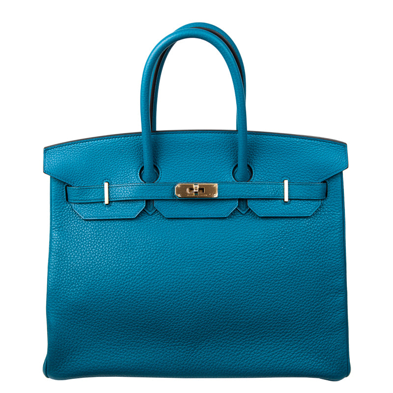 Hermès 35cm Birkin Bleu Izmir Clemence GHW exclusive at Privé Porter