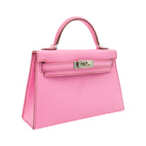 Hermès Mini Kelly II Bubblegum Epsom Palladium Hardware
