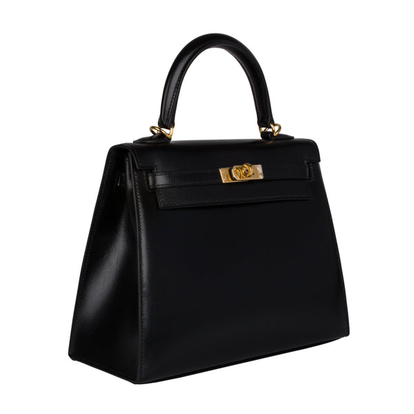 Hermès 25cm Kelly Sellier Black Box Calf Leather Gold Hardware