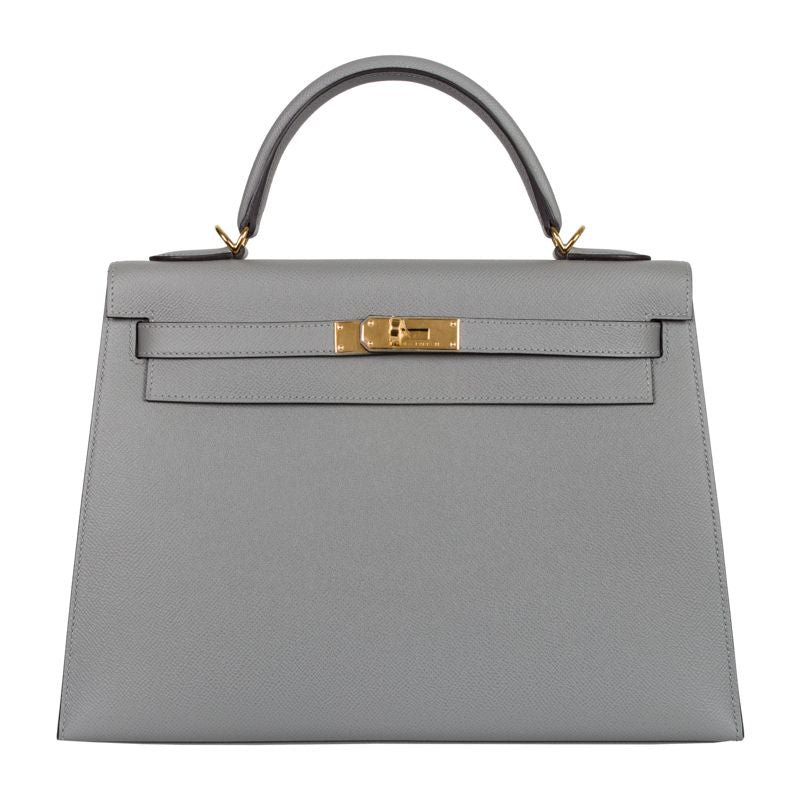 Hermès 32cm Kelly Gris Mouette Epsom GHW exclusive at Privé Porter