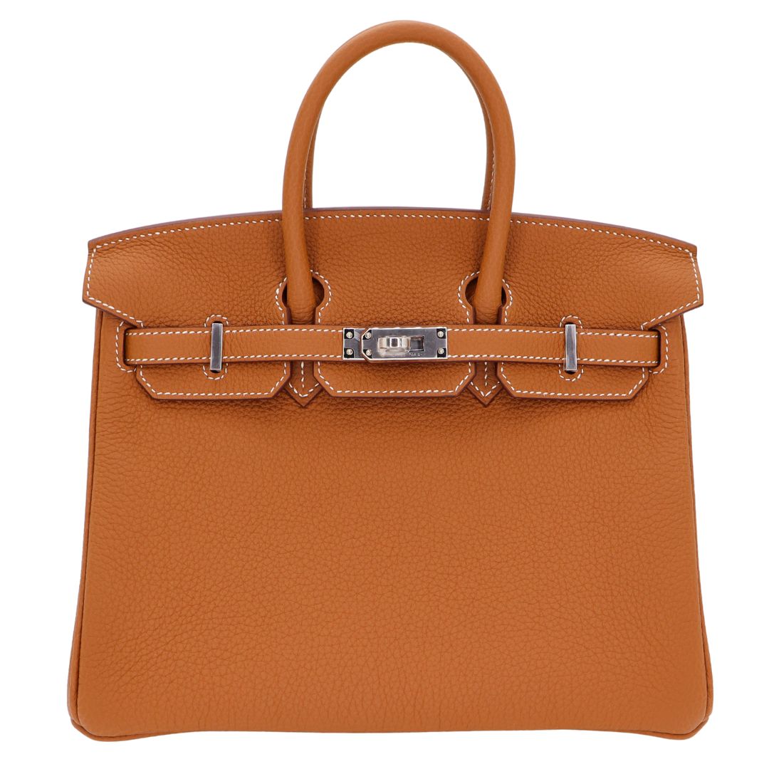 Hermès 25 cm Birkin Gold Togo Leather Palladium Hardware