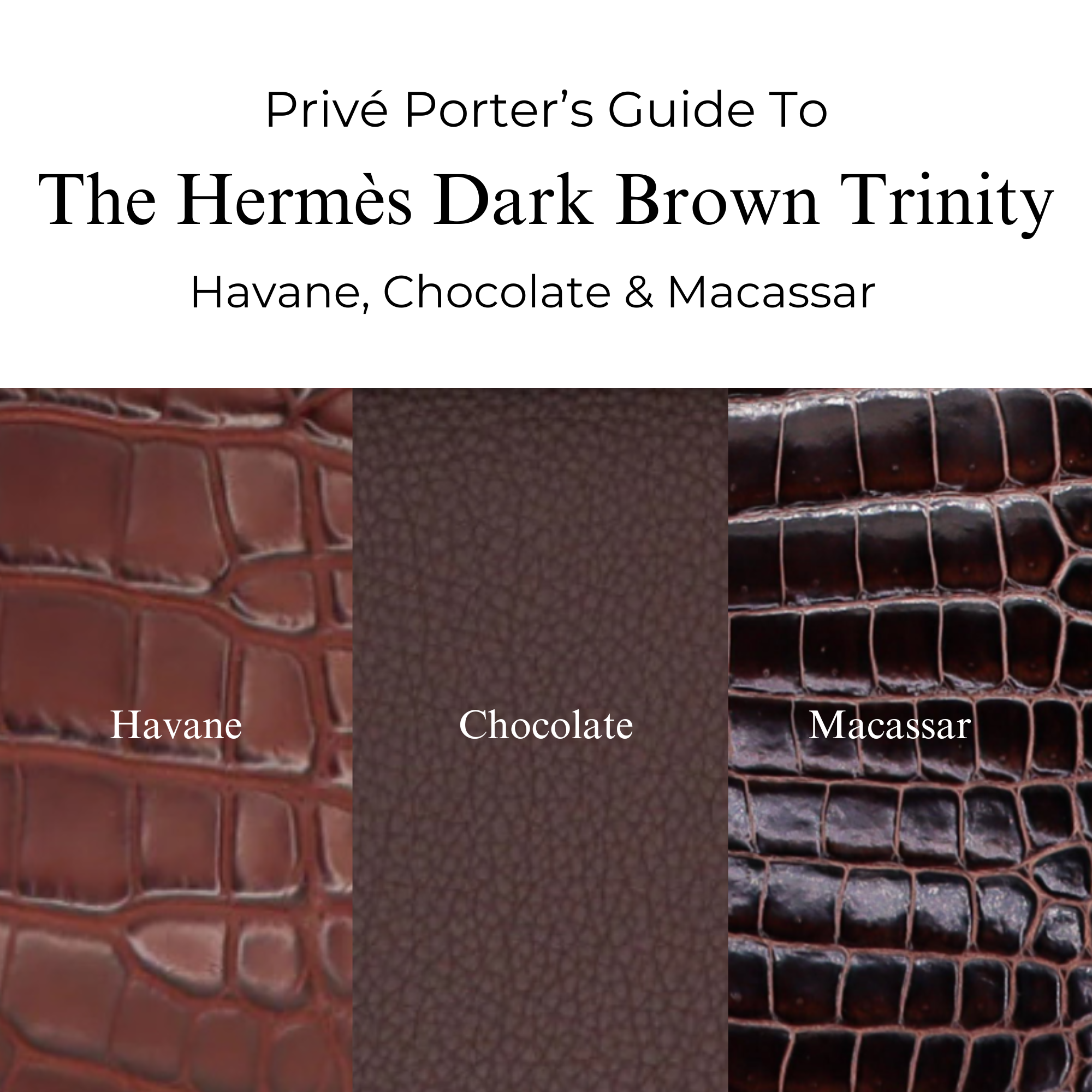 Privé Porter's Guide To: The Hermès Dark Brown Trinity — Havane, Choco