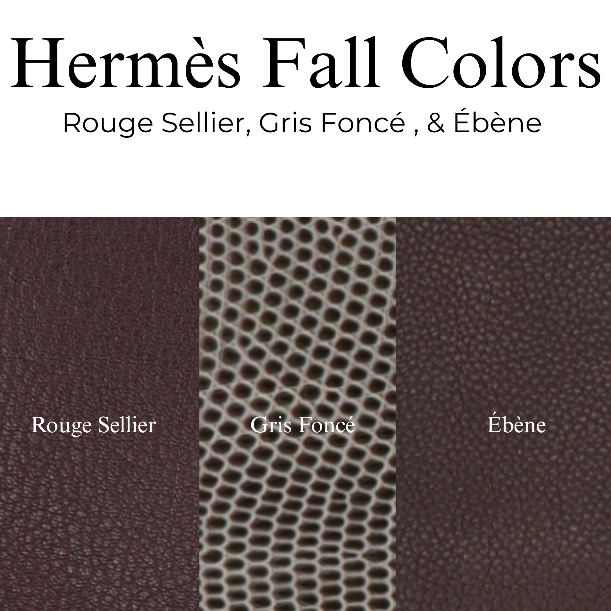Hermès Fall Colors: Rouge Sellier, Ébène & Gris Foncé