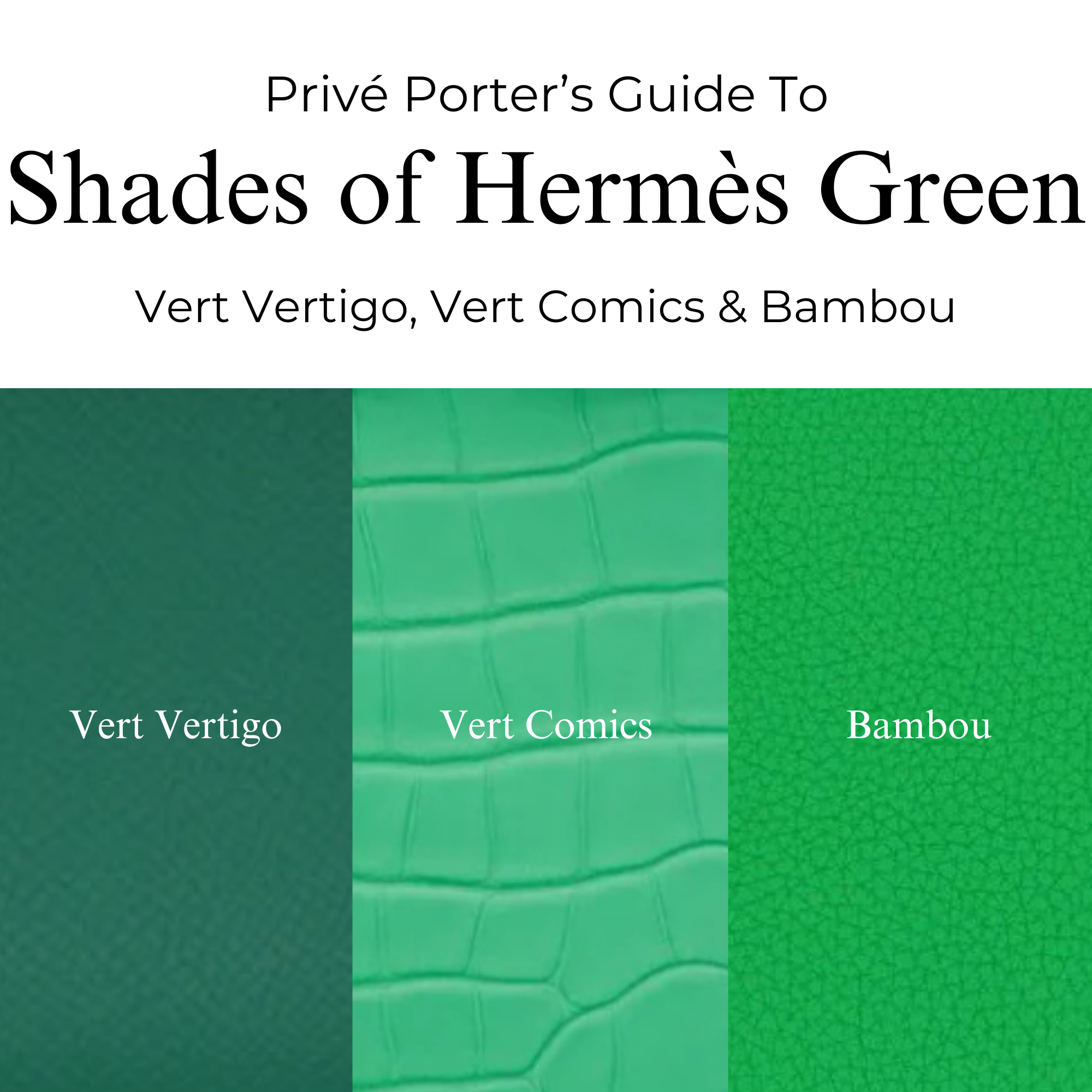 Privé Porter’s Guide To: Shades of Hermès Green — Vert Comics, Vert Vertigo & Bambou