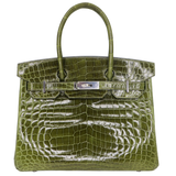 Hermès 30cm Birkin Canopee Shiny Niloticus Crocodile Palladium Hardware