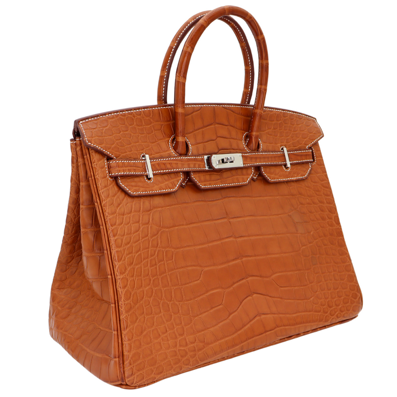 Hermès 35cm Birkin Fauve Matte Alligator Palladium Hardware