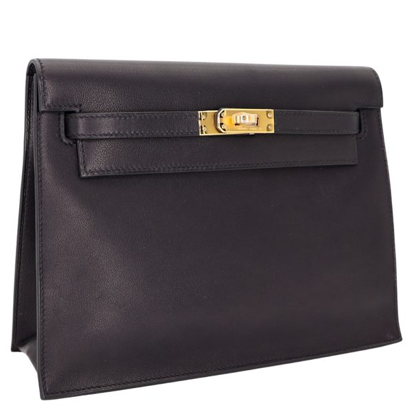 Hermès Kelly Danse II Black Volupto Leather Gold Hardware