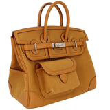 Hermès 25cm Birkin Cargo Sesame Toile/Swift Leather Palladium Hardware
