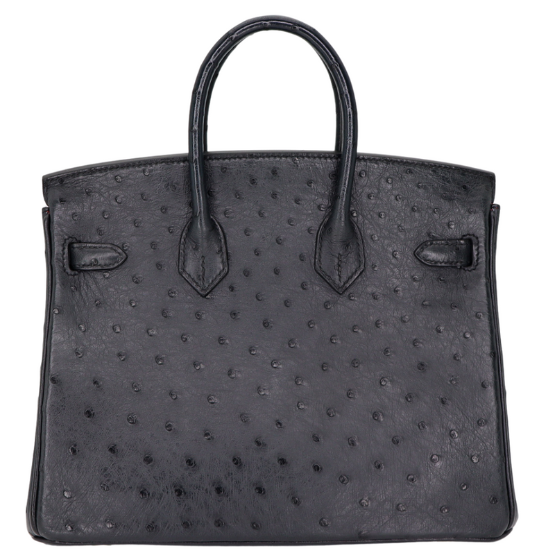 Hermès 25cm Birkin HSS Black/Rouge H Ostrich Brushed Gold Hardware