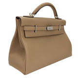 Hermès 42cm Kelly Maxi Beige Marfa Togo Leather Palladium Hardware