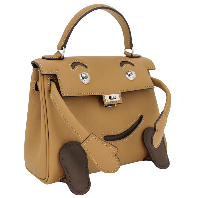 Hermès Mini Kelly Doll Dune/Vert Loden Swift Leather Palladium