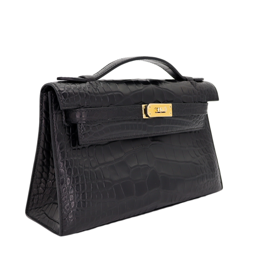 Hermès Kelly Pochette Vanille Matte Alligator Gold Hardware