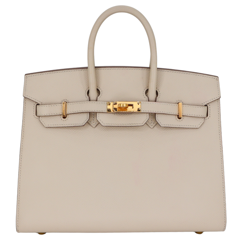 Hermès 25cm Birkin Sellier HSS Craie Epsom Leather Gold Hardware