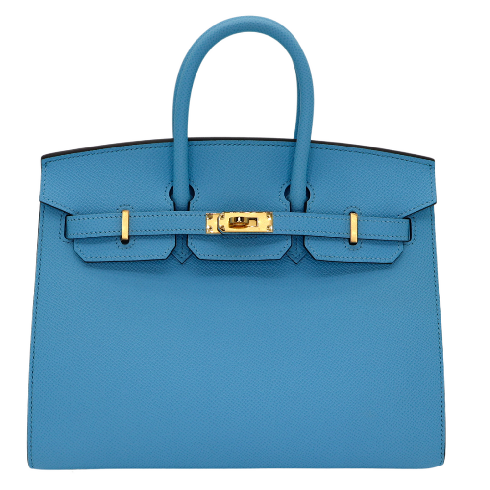 Hermès 25cm Birkin Sellier Celeste Epsom Leather Palladium